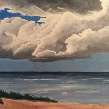 Painting titled "Soir d’orage" by Mireille L, Original Artwork, Acrylic