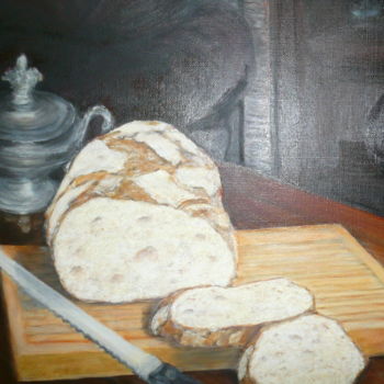 Peinture intitulée "au bon pain" par Yves Le Mauff, Œuvre d'art originale, Huile