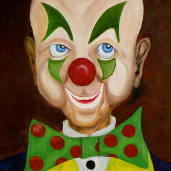 Painting titled "Clown dubitatif" by Yves Le Mauff, Original Artwork
