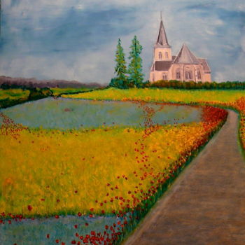 Peinture intitulée "Paysage du Vexin fr…" par Yves Le Mauff, Œuvre d'art originale, Huile