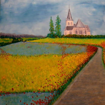 Pintura titulada "Paysage du Vexin fr…" por Yves Le Mauff, Obra de arte original, Oleo