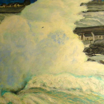 Картина под названием "La vague brisée" - Yves Le Mauff, Подлинное произведение искусства, Масло