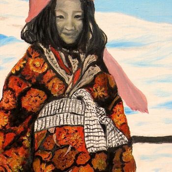 Peinture intitulée "Enfant du froid" par Yves Le Mauff, Œuvre d'art originale, Huile