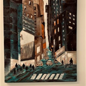 Pittura intitolato "Rue New York" da Yves Perrotte, Opera d'arte originale, Acrilico Montato su Telaio per barella in legno