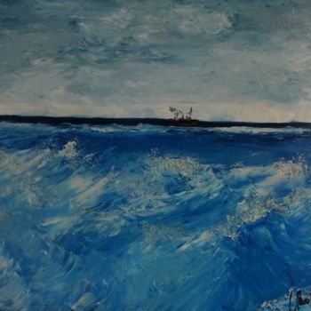 Painting titled "Grosse Mer" by Yves Perrotte, Original Artwork, Oil