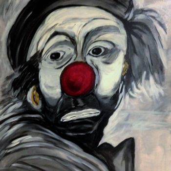 Painting titled "Regard de Clown" by Yves Perrotte, Original Artwork, Acrylic