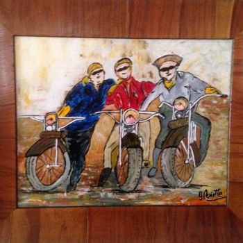 Pintura titulada "les-motards.jpg" por Yves Perrotte, Obra de arte original, Acrílico