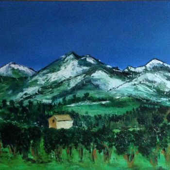 Painting titled "Petite ferme" by Yves Perrotte, Original Artwork, Acrylic
