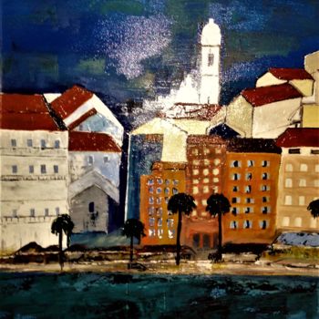 Peinture intitulée "Ville Corse" par Yves Perrotte, Œuvre d'art originale, Acrylique