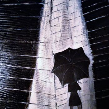 Pittura intitolato "Noir et Blanc " Fem…" da Yves Perrotte, Opera d'arte originale, Acrilico