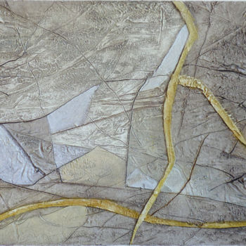Malerei mit dem Titel "La pierre qui danse…" von Yves Robial, Original-Kunstwerk, Öl