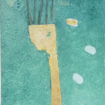 제목이 ""Tête Ailleurs""인 미술작품 Yves Robial로, 원작, 기름 나무 들것 프레임에 장착됨