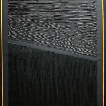 Painting titled "Black Landscape3" by Lavy, Original Artwork, Acrylic Mounted on Wood Stretcher frame