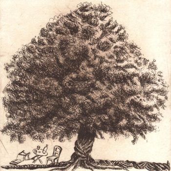 Prenten & gravures getiteld "arbre II" door Yves Coladon, Origineel Kunstwerk