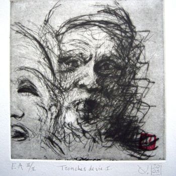 Incisioni, stampe intitolato "tronches de vie" da Yves Coladon, Opera d'arte originale
