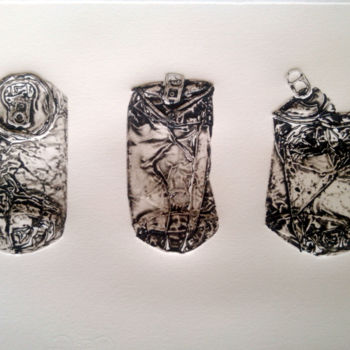 Gravures & estampes intitulée "tri sélectif" par Yves Coladon, Œuvre d'art originale