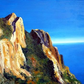 Painting titled "Calanque marseillai…" by Yves Conte, Original Artwork