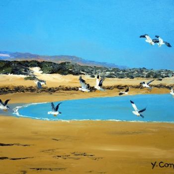 Painting titled "Dans les dunes" by Yves Conte, Original Artwork