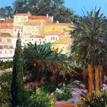 Painting titled "Village provençal" by Yves Conte, Original Artwork