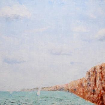 Peinture intitulée "mer en Normandie av…" par Yves De La Malene, Œuvre d'art originale