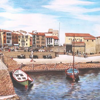 Painting titled ""Couleurs Collioure"" by Yves Lafond, Original Artwork, Watercolor