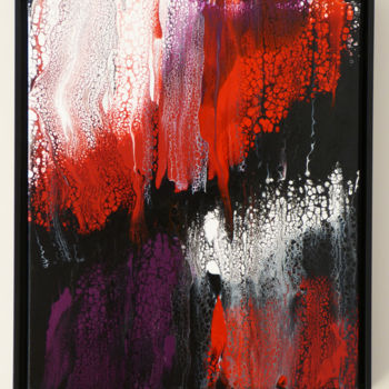 Schilderij getiteld "Stalactites" door Yves Thomas, Origineel Kunstwerk, Acryl Gemonteerd op Frame voor houten brancard