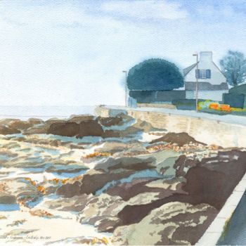 Painting titled "POINTE DE ST OUAL -…" by Yves Varlet, Original Artwork, Watercolor