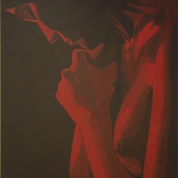 Painting titled "PENSIVE" by Yves Varlet, Original Artwork, Gouache