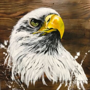 Painting titled "YC-aigle01" by Yvette Coly, Original Artwork, Acrylic