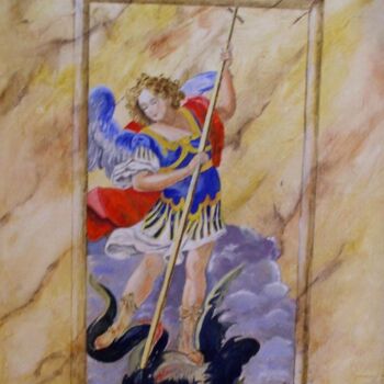 Painting titled "St Michel" by Yvette Paris, Original Artwork