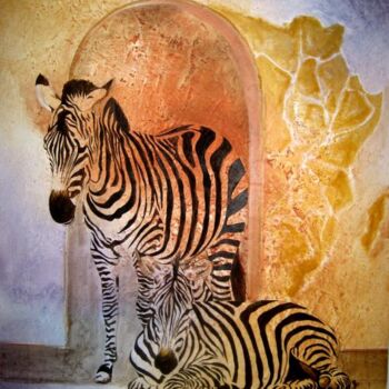 Peinture intitulée "zebre.jpg" par Yvette Paris, Œuvre d'art originale