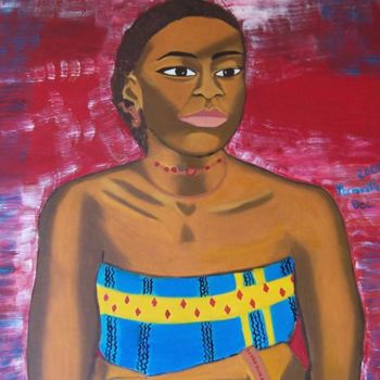 Painting titled "Fière Sénégalaise" by Yuna, Original Artwork