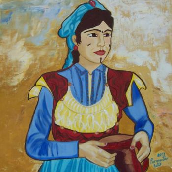 Painting titled "Femmeà la cruche" by Yuna, Original Artwork