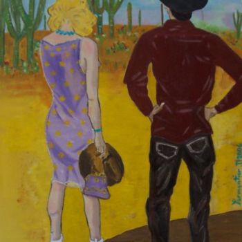Painting titled "Couple de l'ouest" by Yuna, Original Artwork