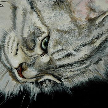 Painting titled "Minou-Maou" by Isabelle Mériot, Original Artwork, Acrylic