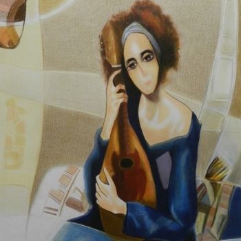Dessin intitulée "Musicienne" par Zekara, Œuvre d'art originale, Autre