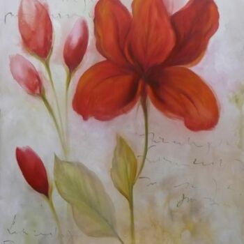 Painting titled "IRIS-FLOR AQUARELADA" by Za Ellob, Original Artwork, Oil