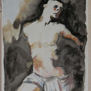 Painting titled "L'homme ligoté" by Zabeth, Original Artwork