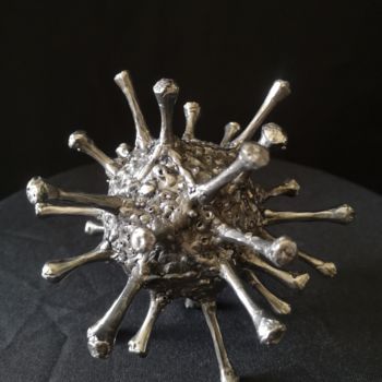 Sculpture titled "Virus" by Evgen Zaborovsky, Original Artwork, Metals