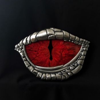 「Eye of the Dragon」というタイトルの彫刻 Evgen Zaborovskyによって, オリジナルのアートワーク, 金属