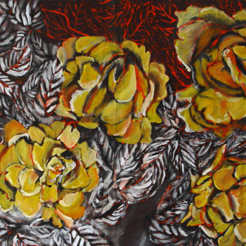 Malerei mit dem Titel "Roses - 200x275 cm" von Johannes Zacherl Painter, Original-Kunstwerk