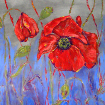 Peinture intitulée "Coquelicot - 150x20…" par Johannes Zacherl Painter, Œuvre d'art originale, Acrylique