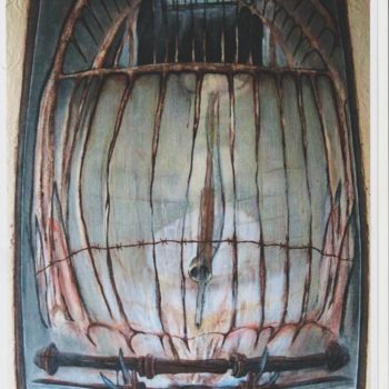 Картина под названием "La porte d'avant" - Jo Zachwalinski, Подлинное произведение искусства, Масло