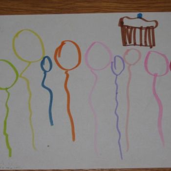 Drawing titled "Balloons" by Zachy, Original Artwork