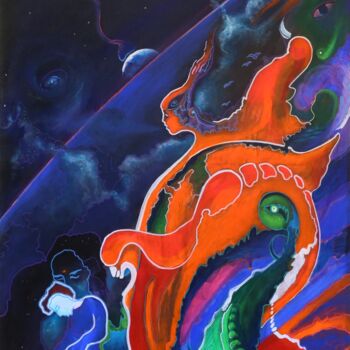 Pintura intitulada "Etre un soleil" por Zael Arbaca, Obras de arte originais, Acrílico