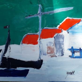 Painting titled "SAINT PIERRE ET MIQ…" by Zaël, Original Artwork, Oil