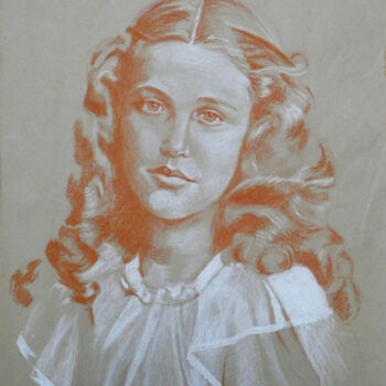 「Esquisse portrait c…」というタイトルの描画 Elsa Ducourret (Zaelle)によって, オリジナルのアートワーク, パステル