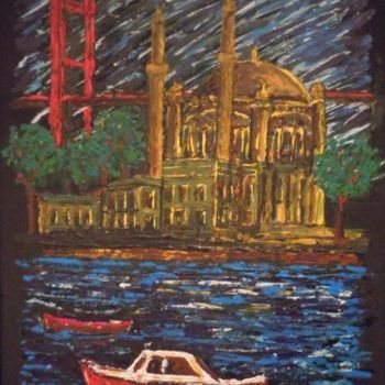 Schilderij getiteld "istanbul(ortakoy)" door Zafer Caglarca, Origineel Kunstwerk, Olie
