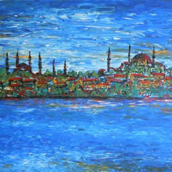 Peinture intitulée "istanbul.jpg" par Zafer Caglarca, Œuvre d'art originale, Huile