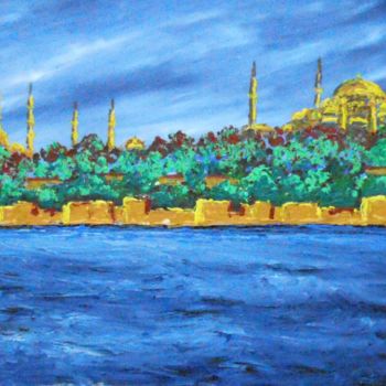 Peinture intitulée "istanbul" par Zafer Caglarca, Œuvre d'art originale, Huile